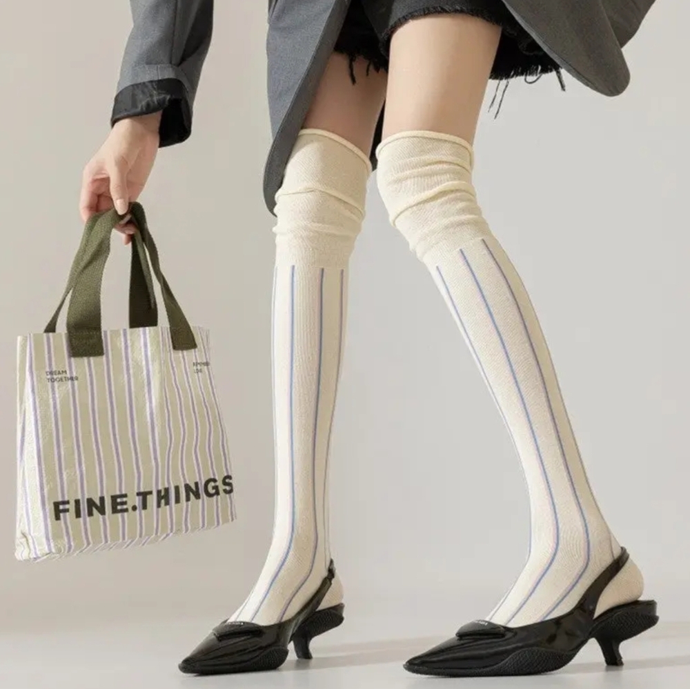 NWT Ultra High Knee Socks In Cream